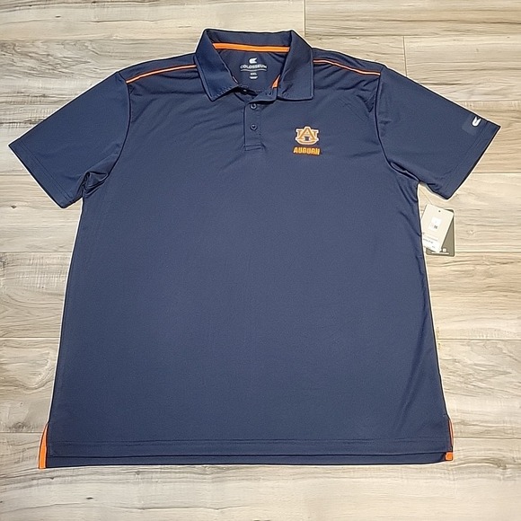 Auburn University Polo Shirt Mens XXL  Blue Orange Golf NCAA Logo Short‎ Sleeve - Picture 2 of 9